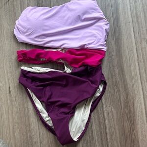 PQ Swim Colorblock One-Piece in Lavender, Fuchsia, Plum